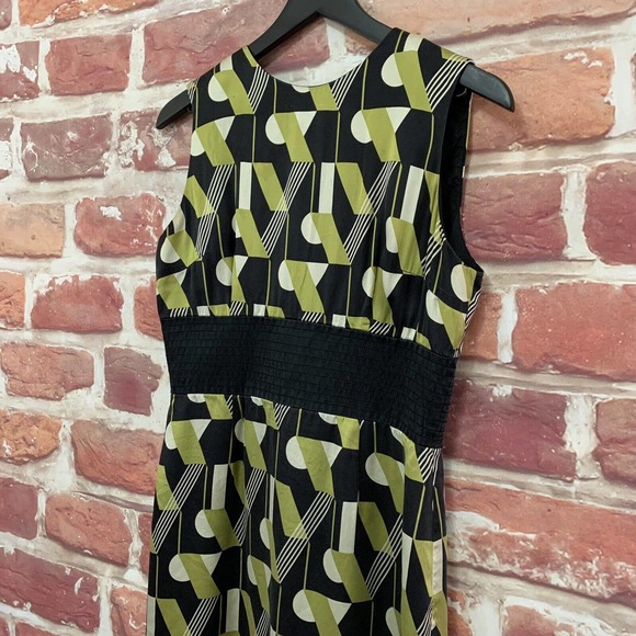 Maggy London Dress Women's Green Black Multicolor Silk Abstract Sleeveless - Picture 3 of 8